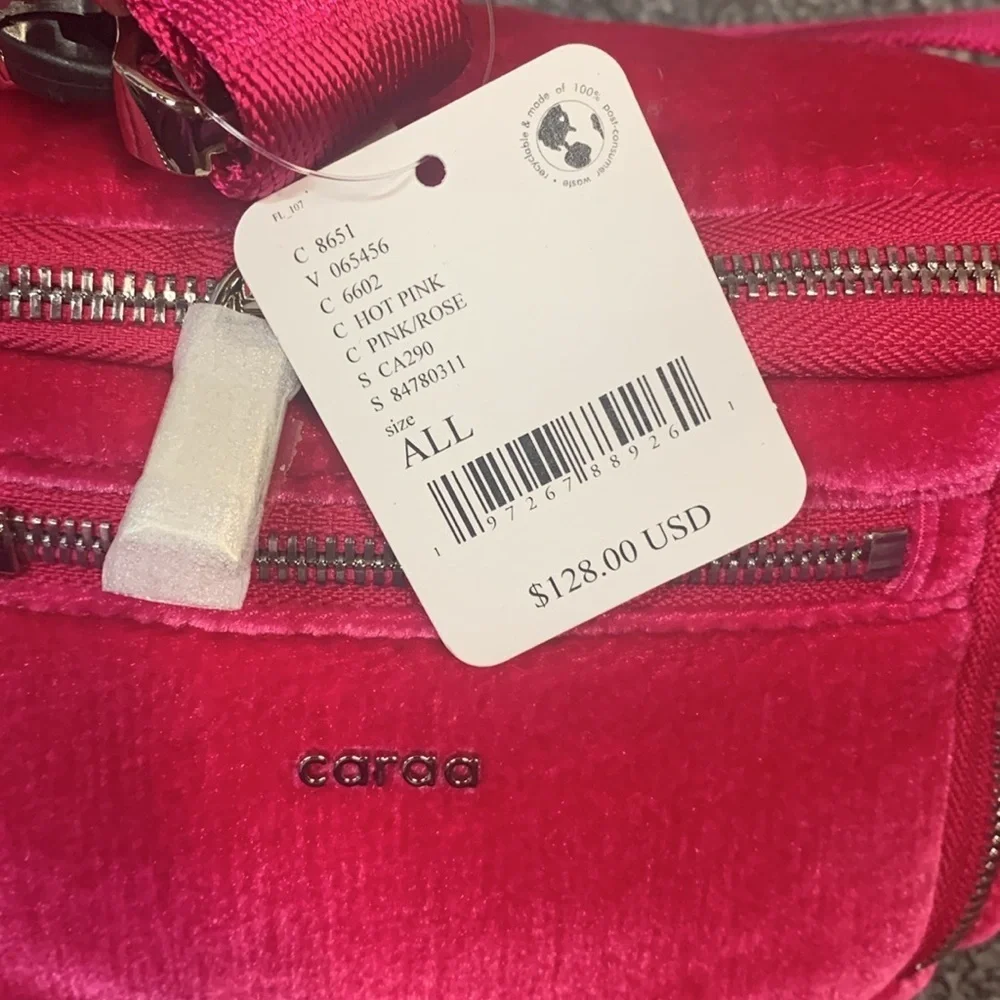 NWT Free People Caraa Velvet Small Sling Bag pink